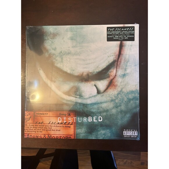 Sealed Sickness 20th Anniversary Disturbed Vinyl Hype Sticker Lyric Sheet Smokey
